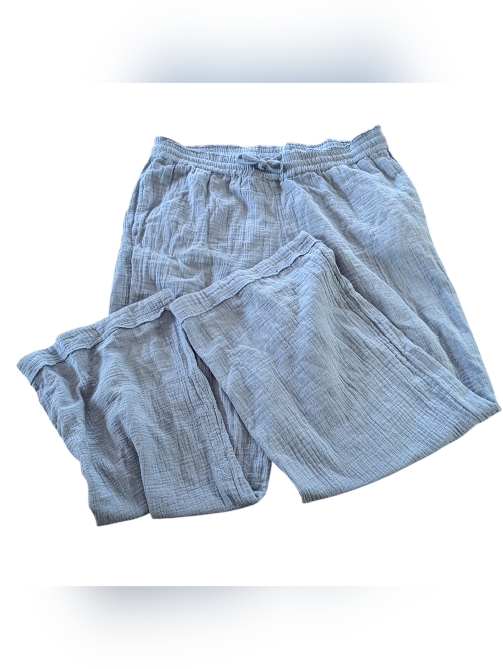 Women's Wide Leg Pants in Light Blue XL Wide Leg Coastal